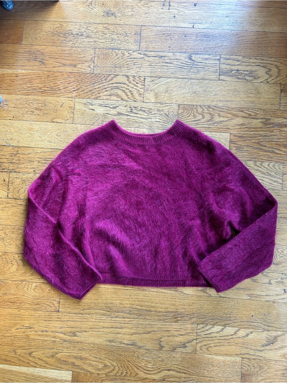 Cami NYC Niall Cashmere Fuzzy Sweater Burgundy Red Size Small NWOT